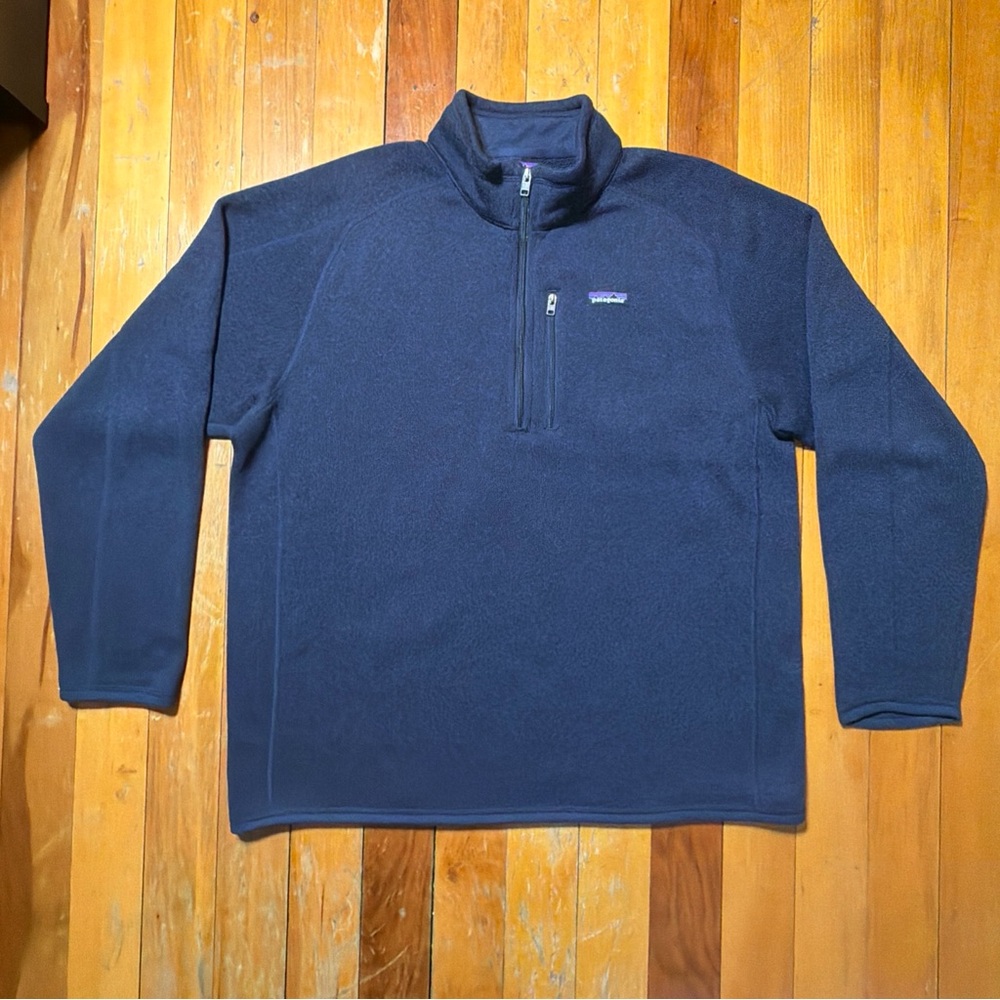 Patagonia Better Sweater Mens 2XL Navy Blue 1/4 Zip Outdoor Hiking - Picture 2 of 9